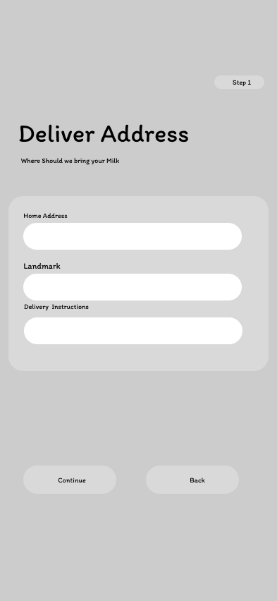 Doodh Delivery Schedule Wireframe